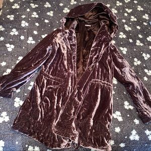 J.JILL Brown Velvet Trench Coat